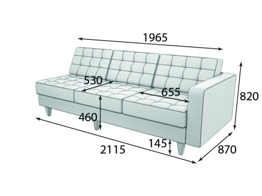 Секция "Космо" 3х-местная с подлокотником
