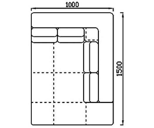 Модуль Спилберг: оттоманка 150, четыре подушки, размер 100*150