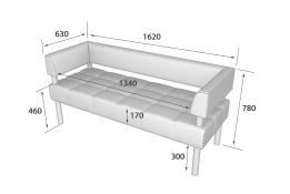 Диван офисный 3х-местный П-5 (Диван Бизнес)