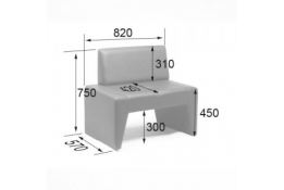 Диван офисный П-6 (Диван Кит) 1-местная секция