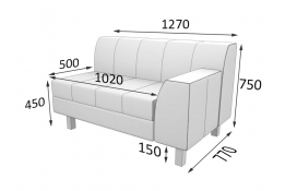 Секция П-4 2х-местная с правым подлокотником (секция Флагман)